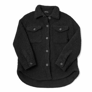 Love Tree Black Sherpa Button-Up Jacket